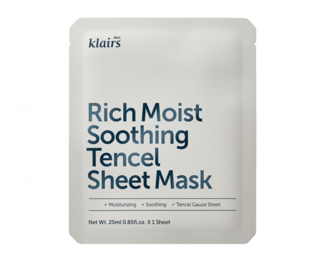 Klairs Rich Moist Soothing Tencel Sheet Mask - veido kaukė